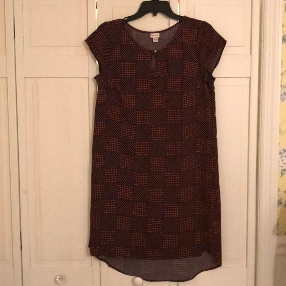 Orange & Navy Patterned Dress